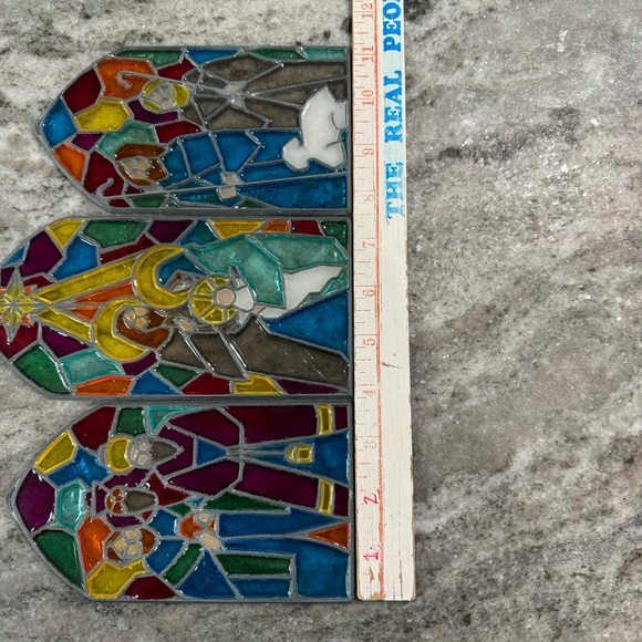 Vintage Stained Glass Look Christmas Nativity Scene Suncatcher - Picture 8 of 9